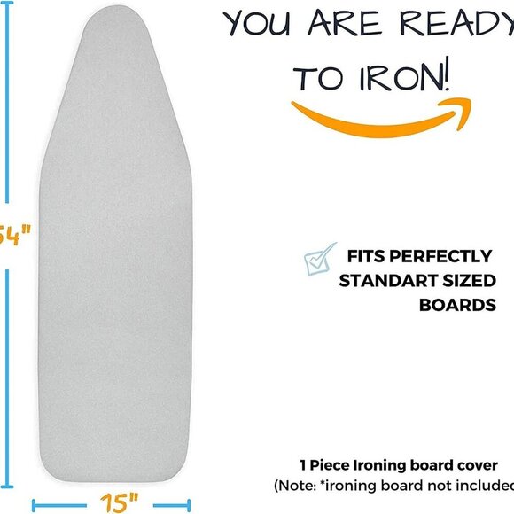 Ironing Board Cover and Pad Standard Size Silicone Coated 4 Layers 15x54 inch Ex - Picture 6 of 6